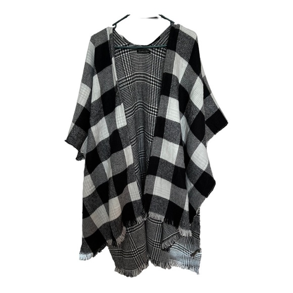 Do Everything in‎ Love Women's Knit Plaid Check Kimono Cardigan Sweater one size - Picture 1 of 6